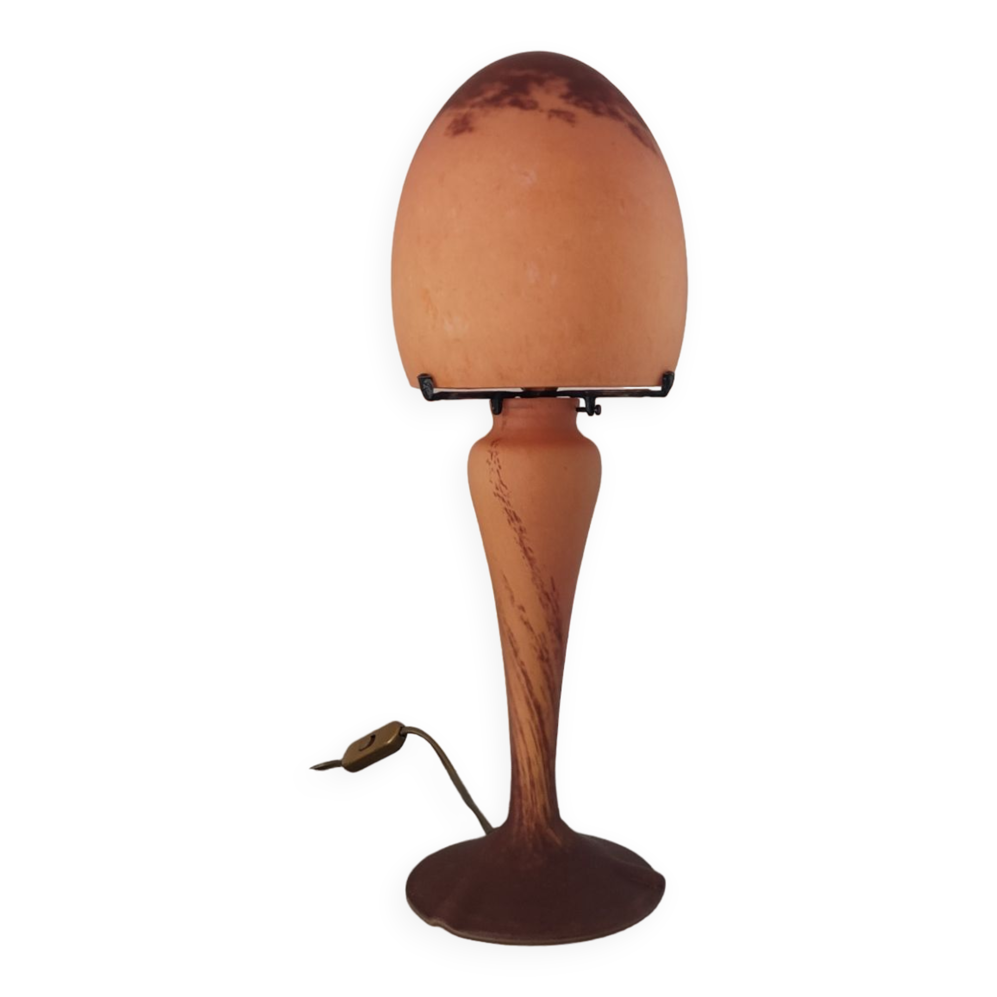 Glass paste lamp signed art of France 1980