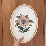 Grand plat ovale fleuri Gien