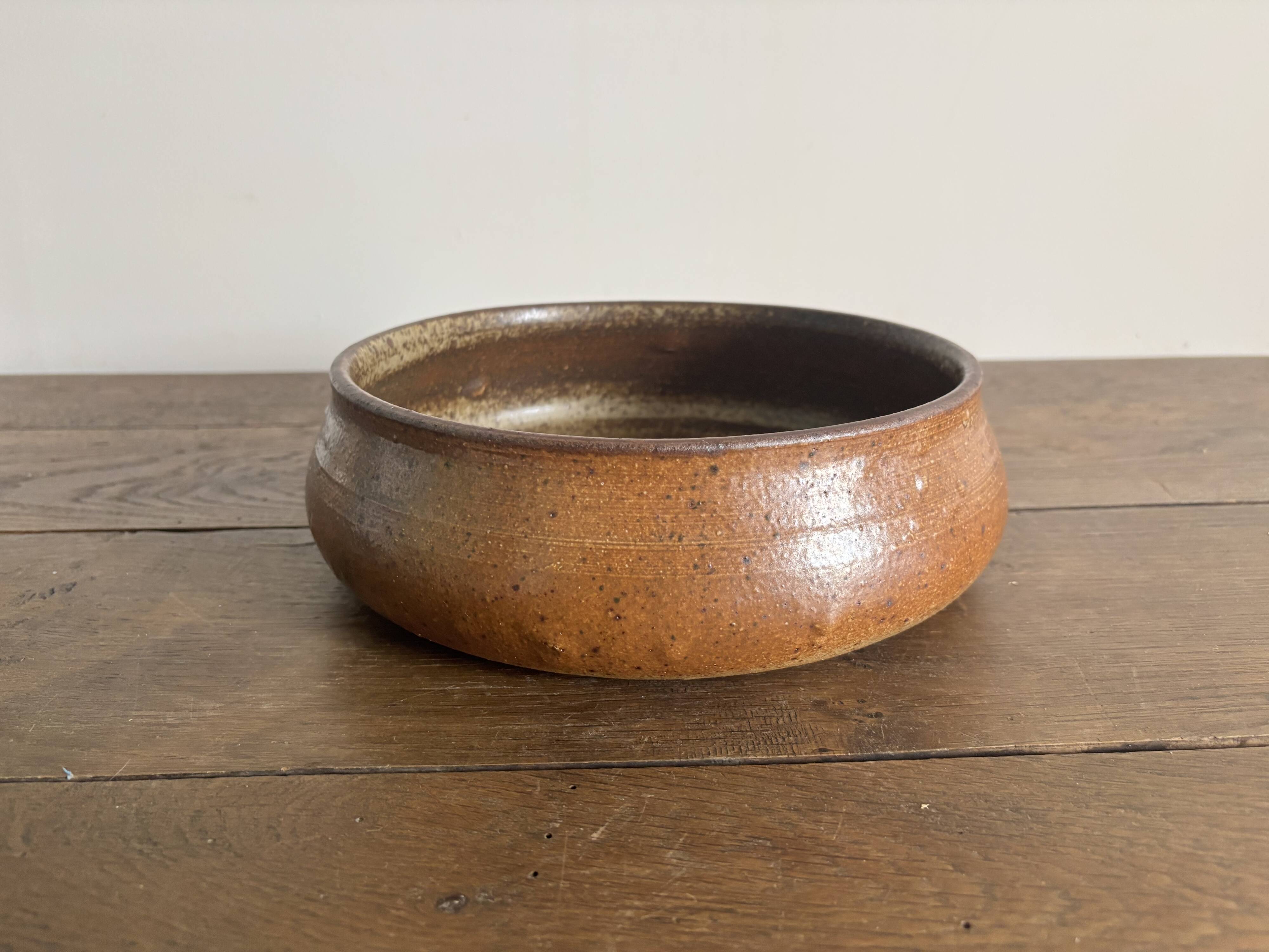 Large vintage stoneware bowl – Jean Tessier – Atelier Le Cep
