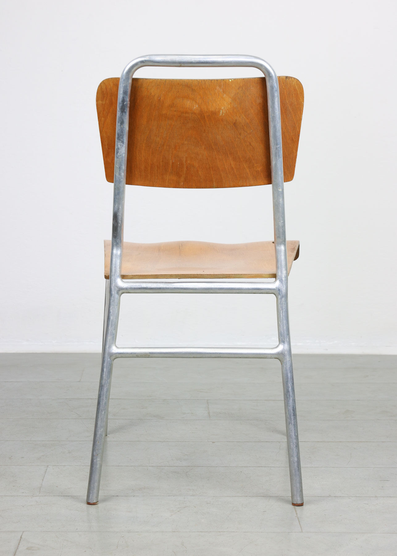 Mid-century Plywood Aluminum Chair, set of 2