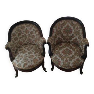 Pair of rosewood toad armchairs