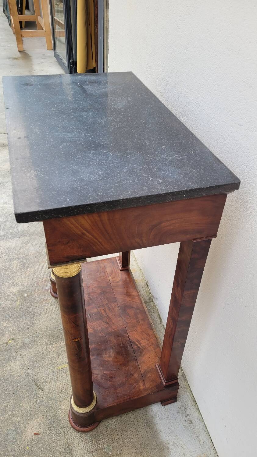 Console Empire en acajou et bronze, XIXème