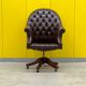 Fauteuil chesterfield directors en cuir brun