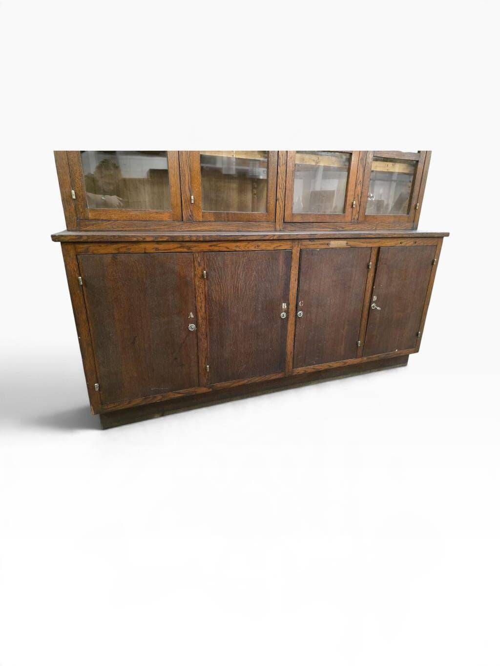 Vintage XL industrial display cabinet / pharmacy cabinet / laboratory cabinet