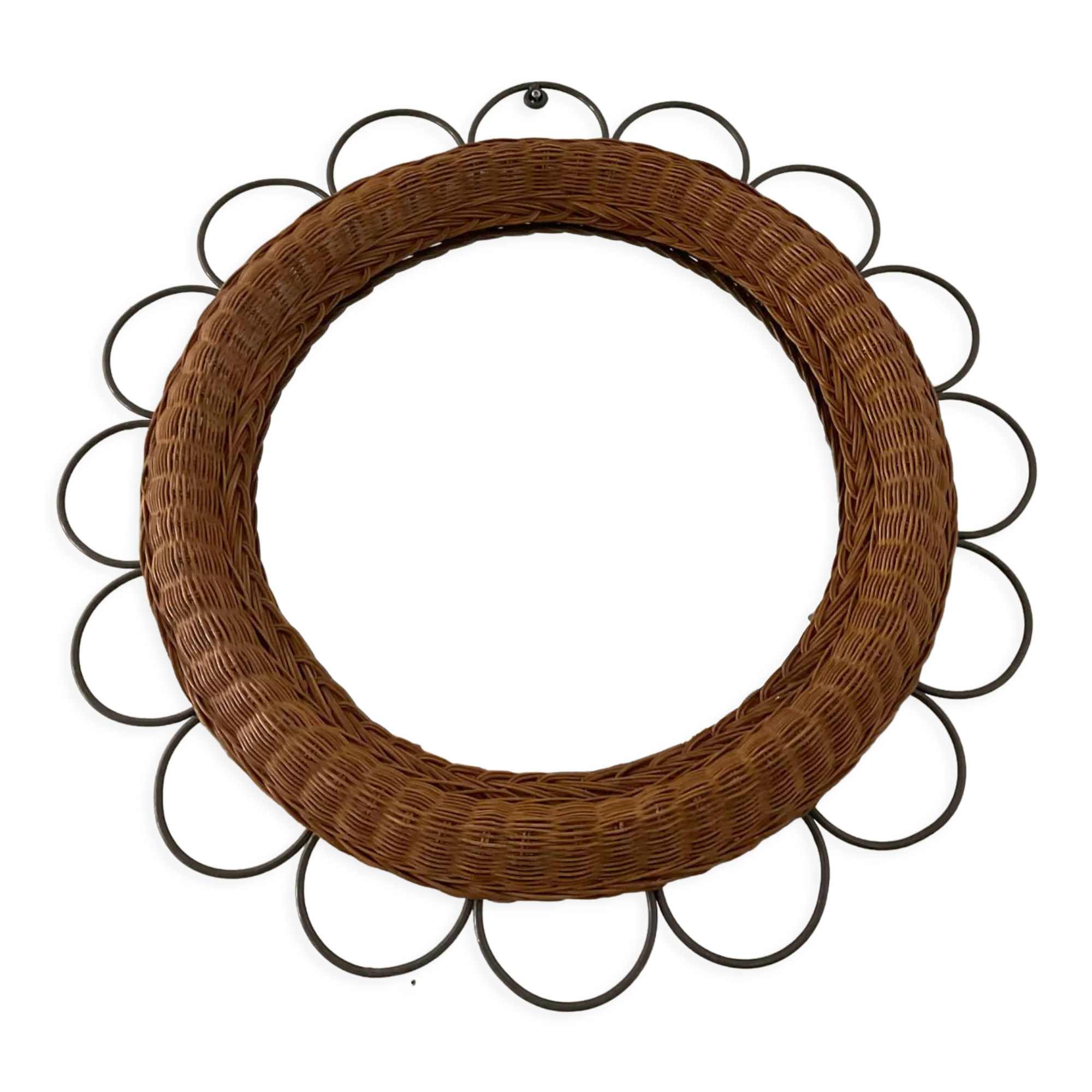 Vintage rattan mirror
