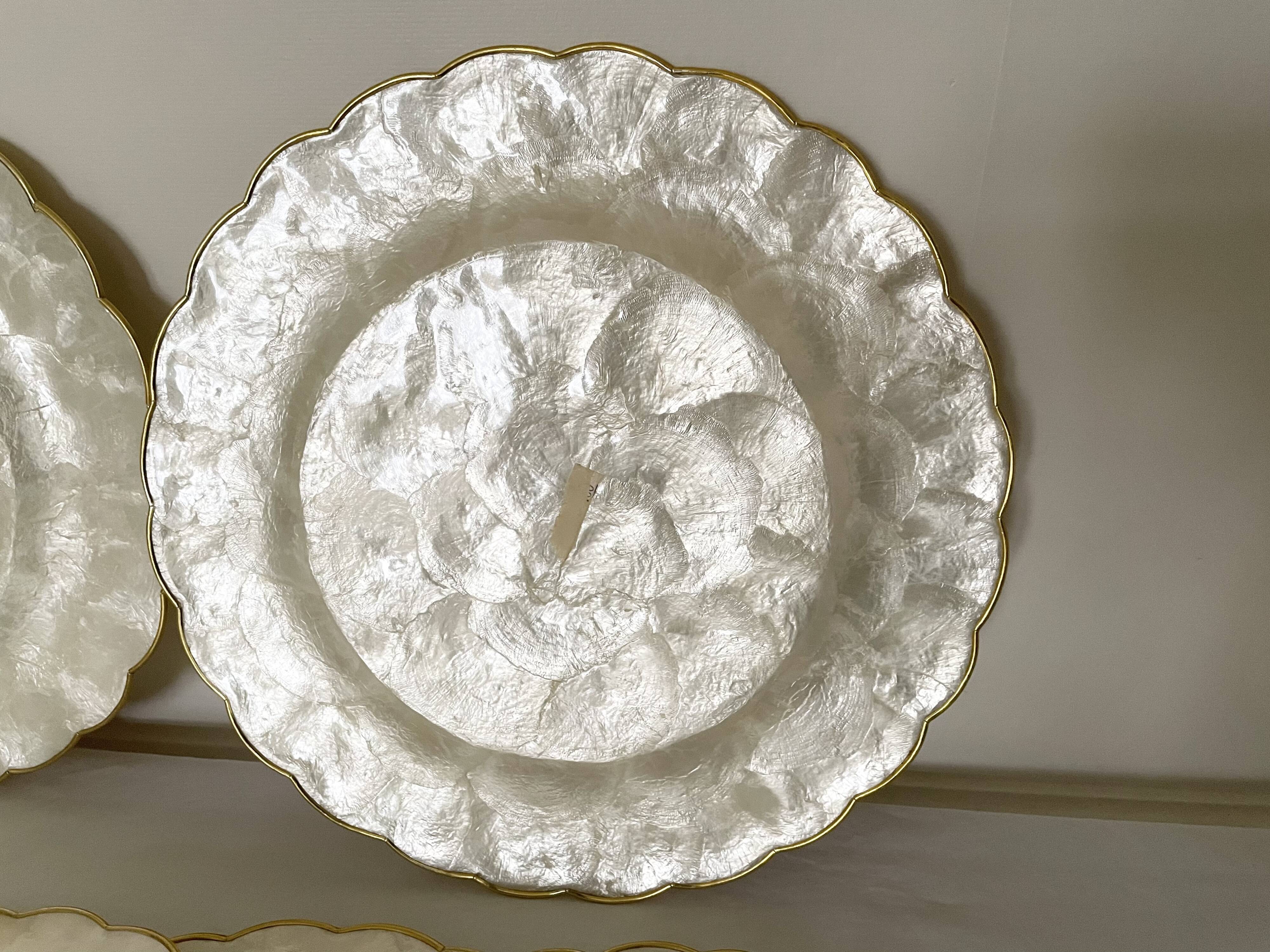 Mother-of-pearl and brass plates