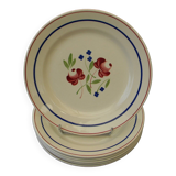 Set of 6 luneville earthenware dinner plates. bagatelle model.