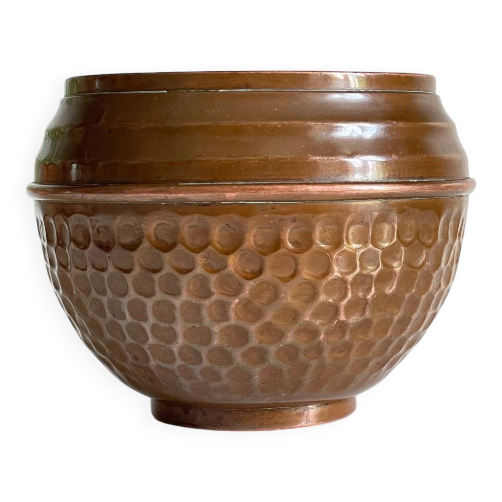 Planter by Villedieu copper vintage patina