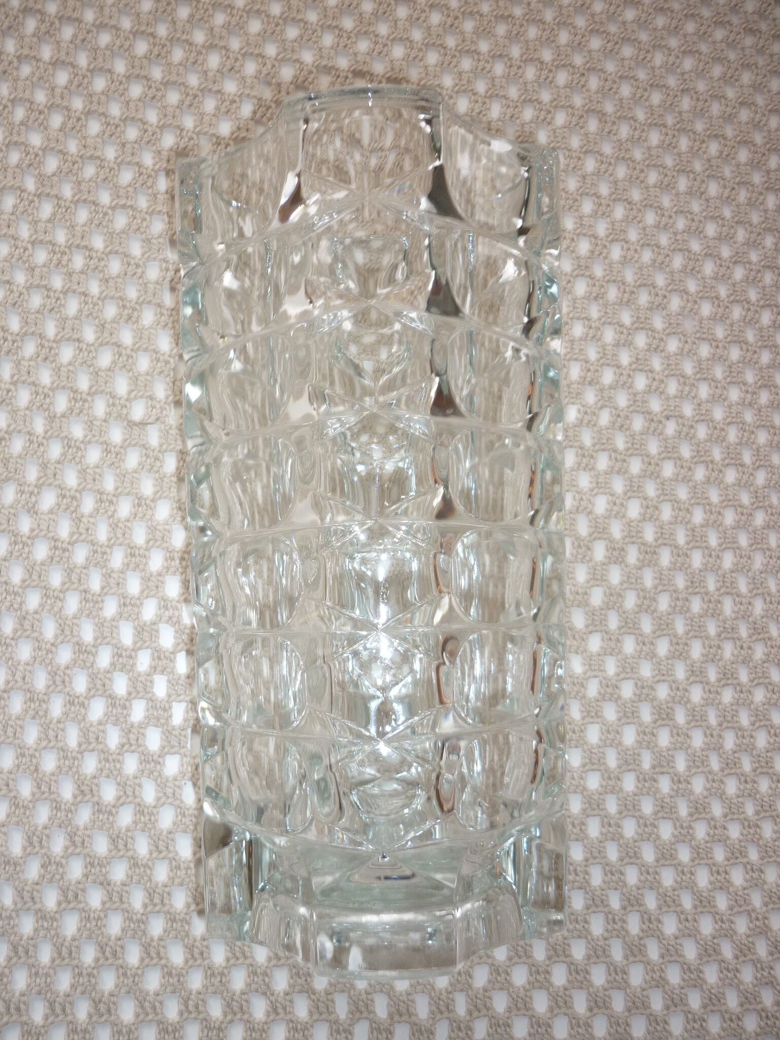 Art-deco faceted glass vase