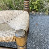Small wooden and straw chair