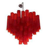 Red "Campari" Color Chandelier in Glass