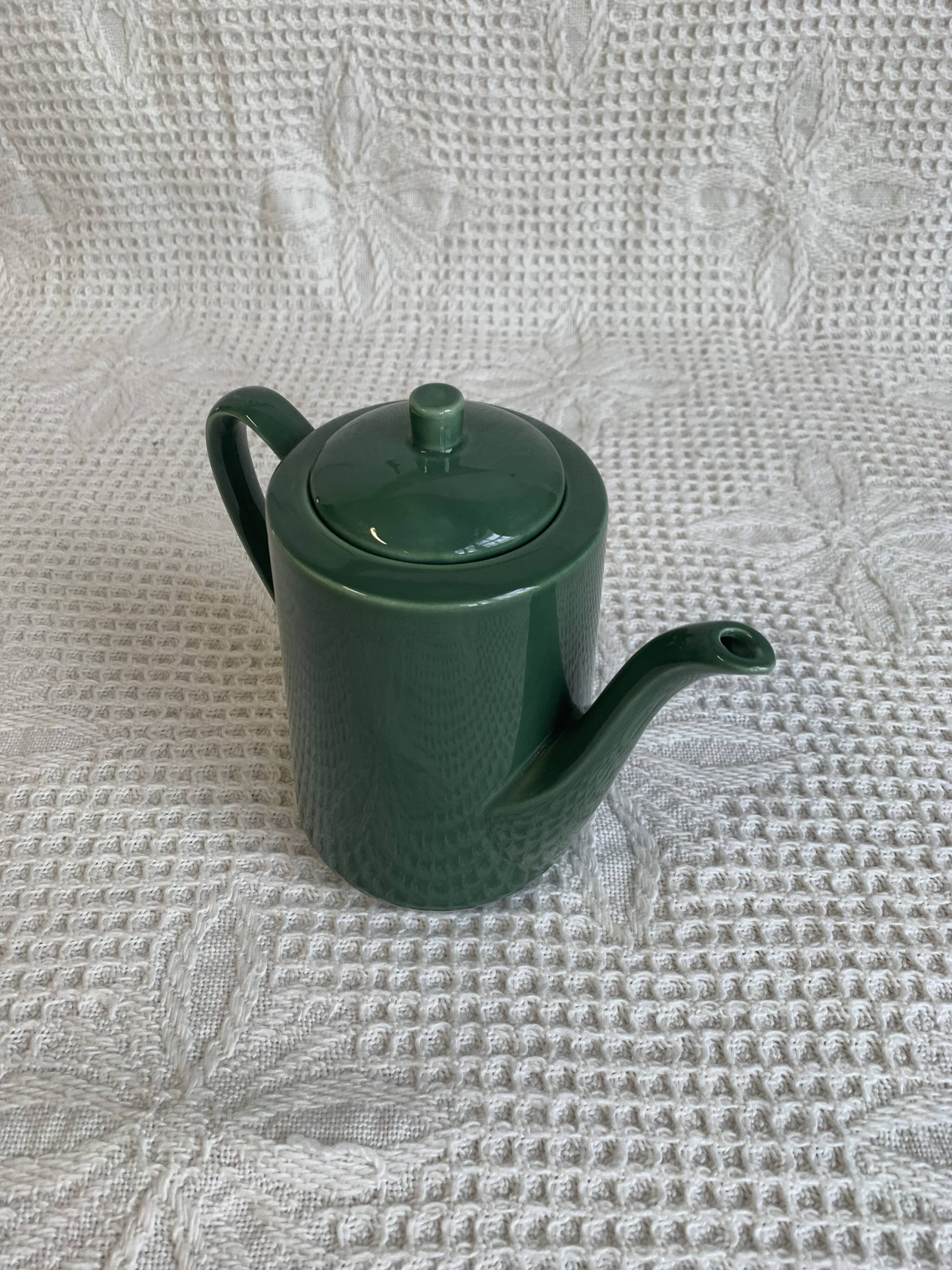Green ceramic teapot/coffee maker, vintage