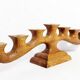 Anthroposophical candle holder in carved wood