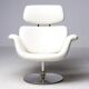 Artifort Tulip F545 Lounge Chair by Pierre Paulin, white leather