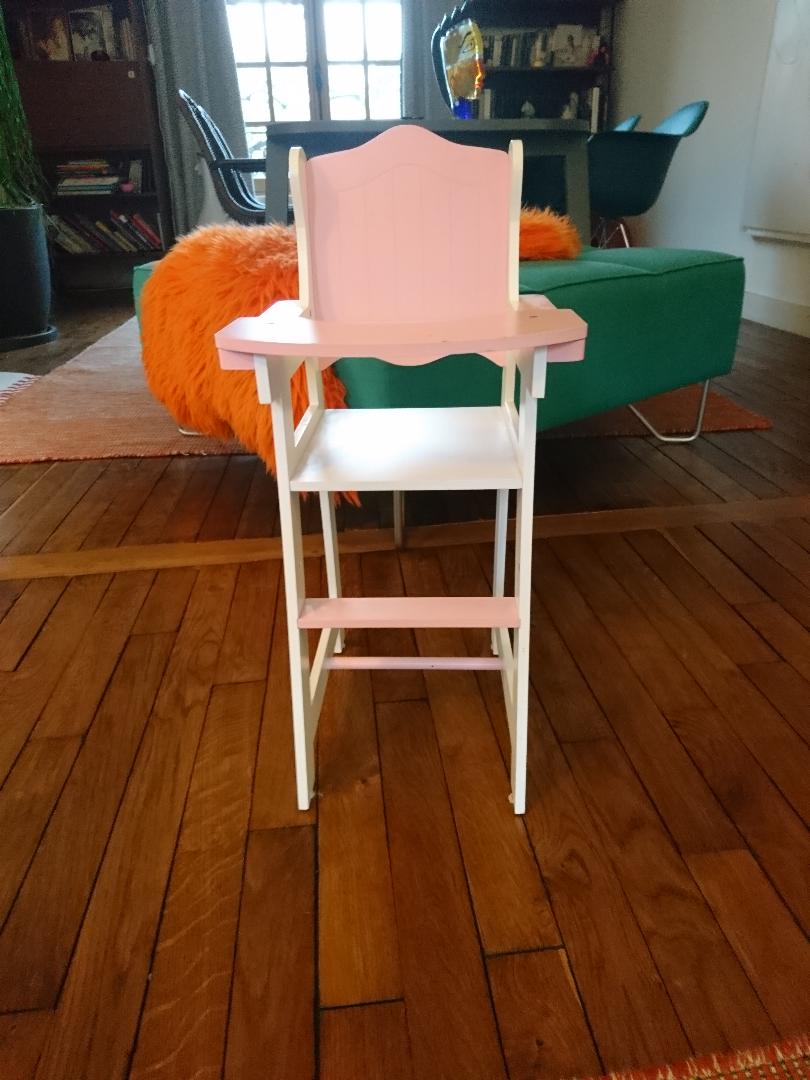 High wooden doll chair