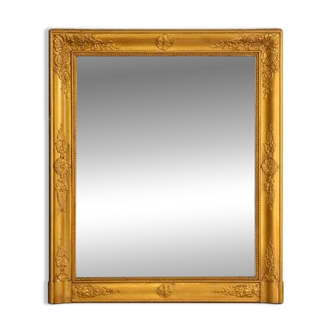 Antique gilded mirror from the 19th century – Mercury glass – 86 x 100 cm