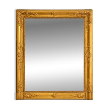 Ancien miroir doré avec glace au mercure, XIXe siècle