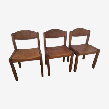 Lot de trois chaises baumann vintage