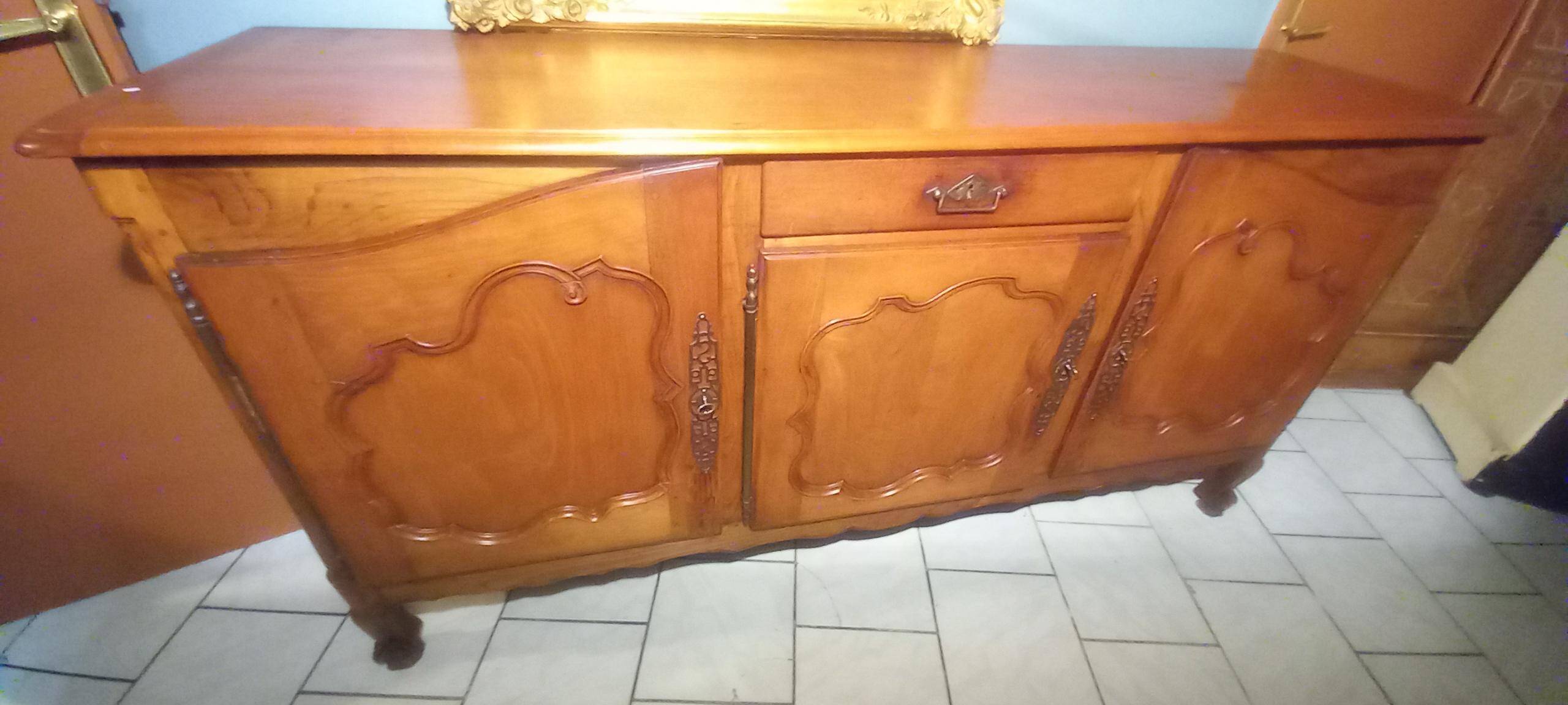 Louis XV oak and cherry wood sideboard