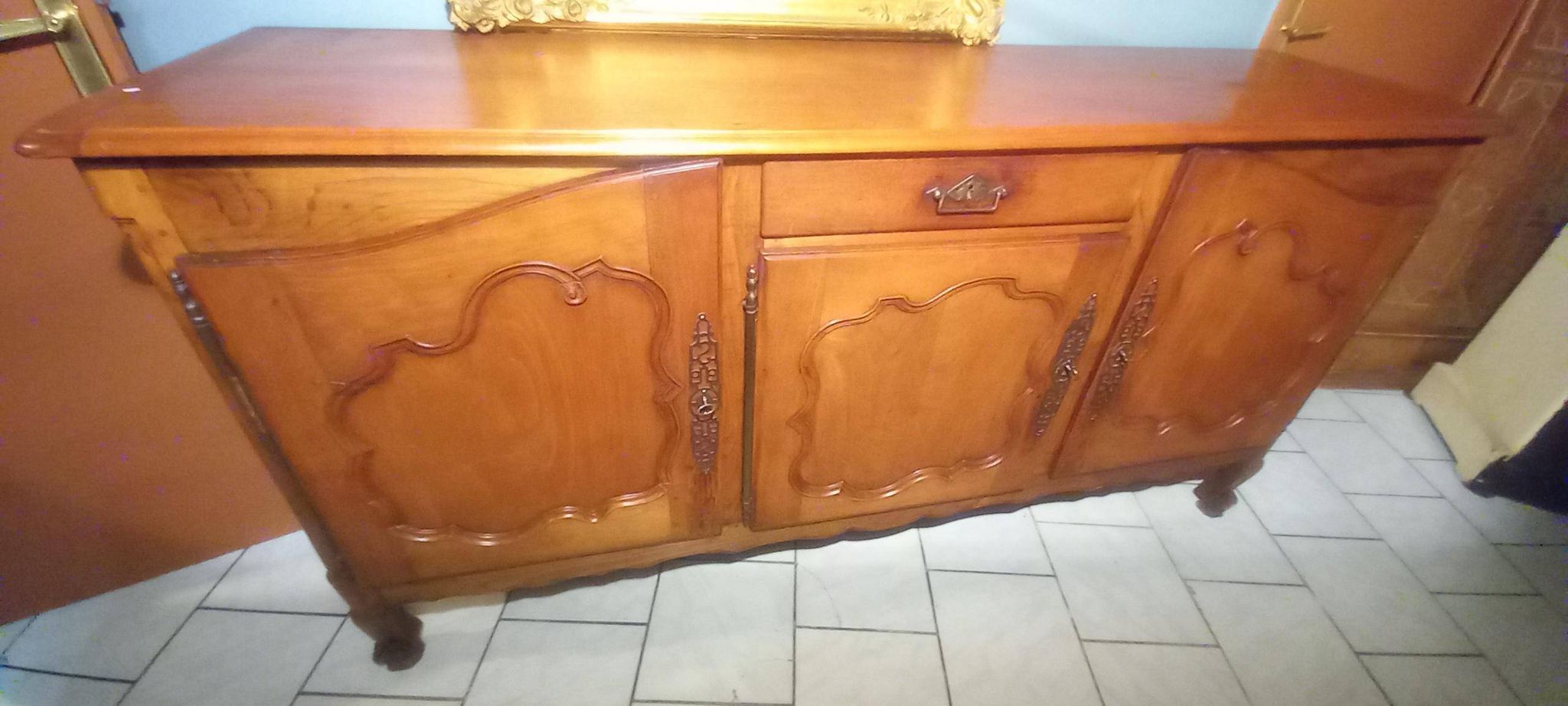 Louis XV oak and cherry wood sideboard