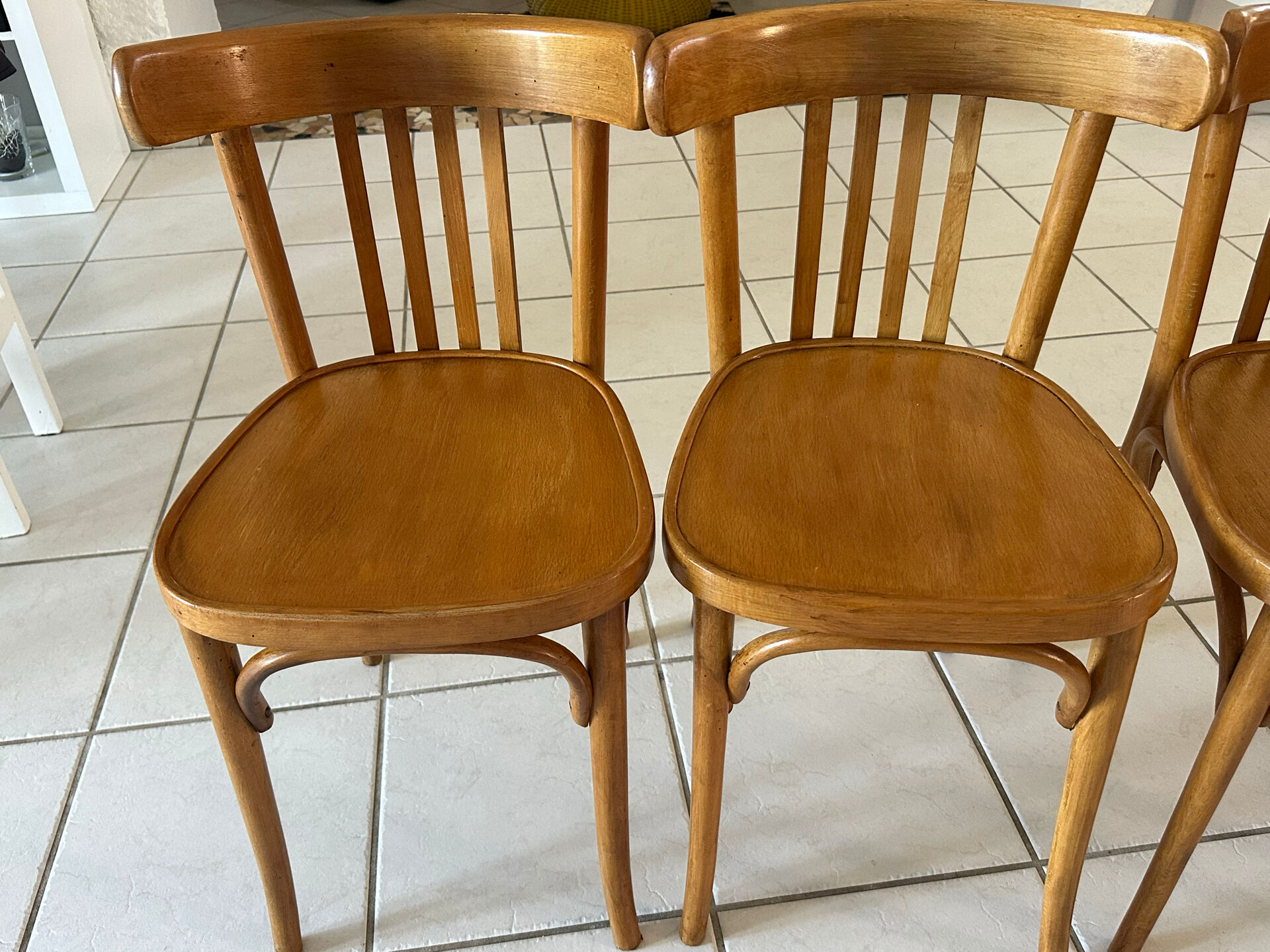 Set of 4 vintage bistro chairs from the 1960s.