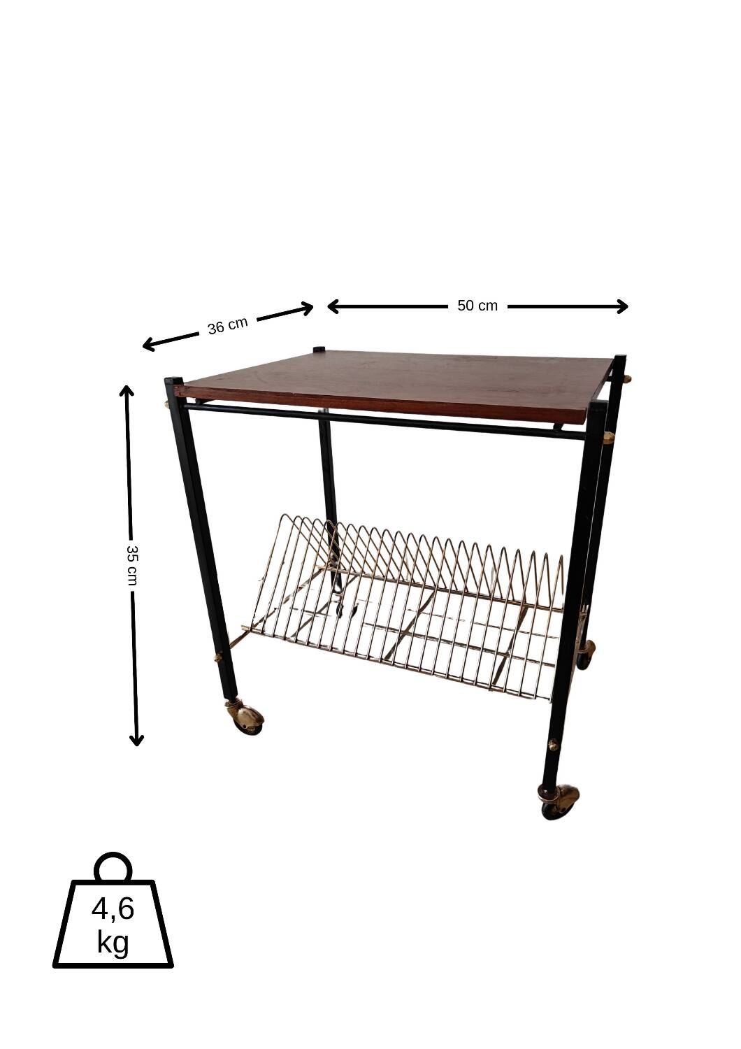 Mid-Century Vinyl Cart