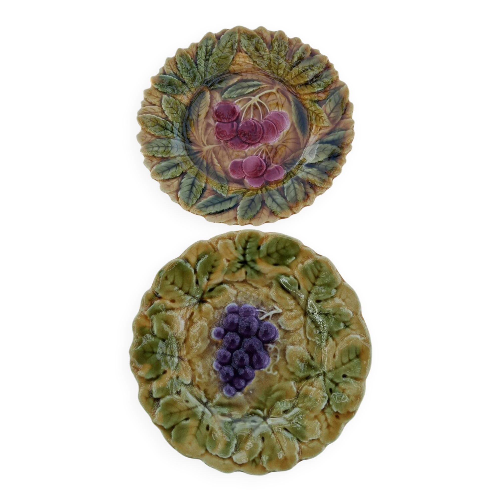 11 dessert plates Barbotine Sarreguemines