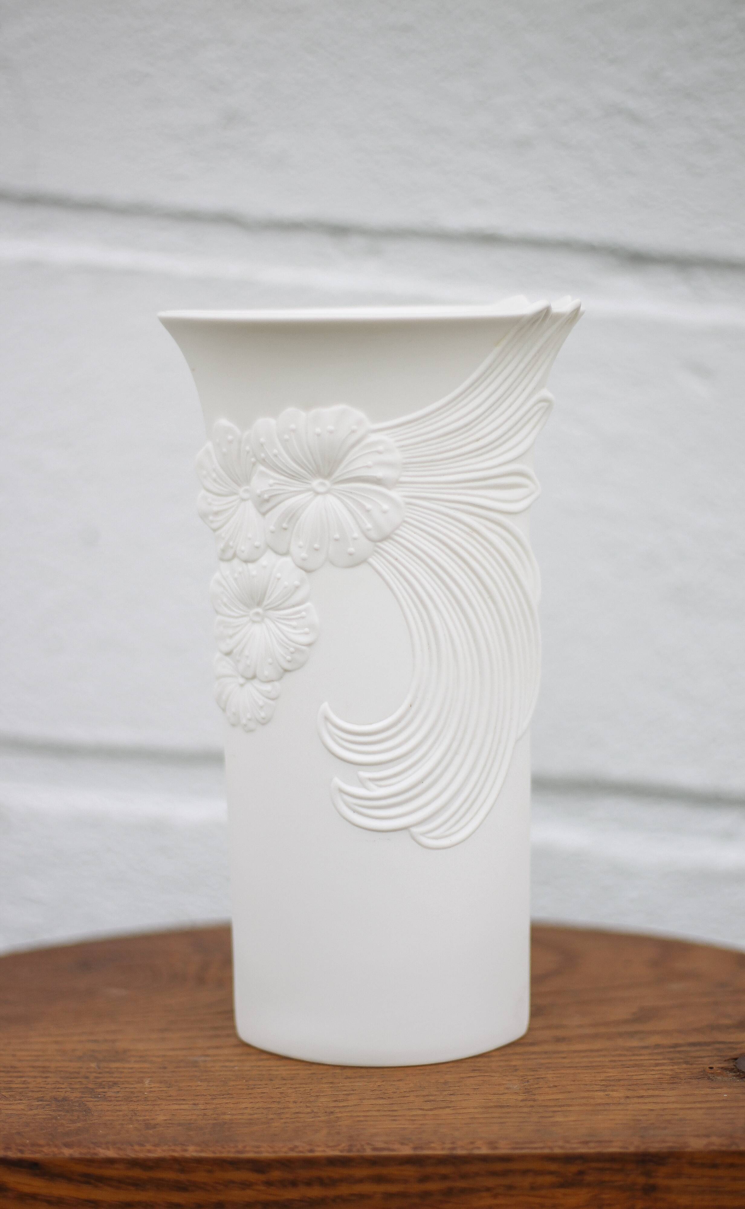 Kaiser Germany Manford Frey vase, art nouveau style biscuit vase, vintage vase, collection, 70's