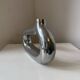 Vintage 1970s asymmetrical modernist aluminum soliflore vase