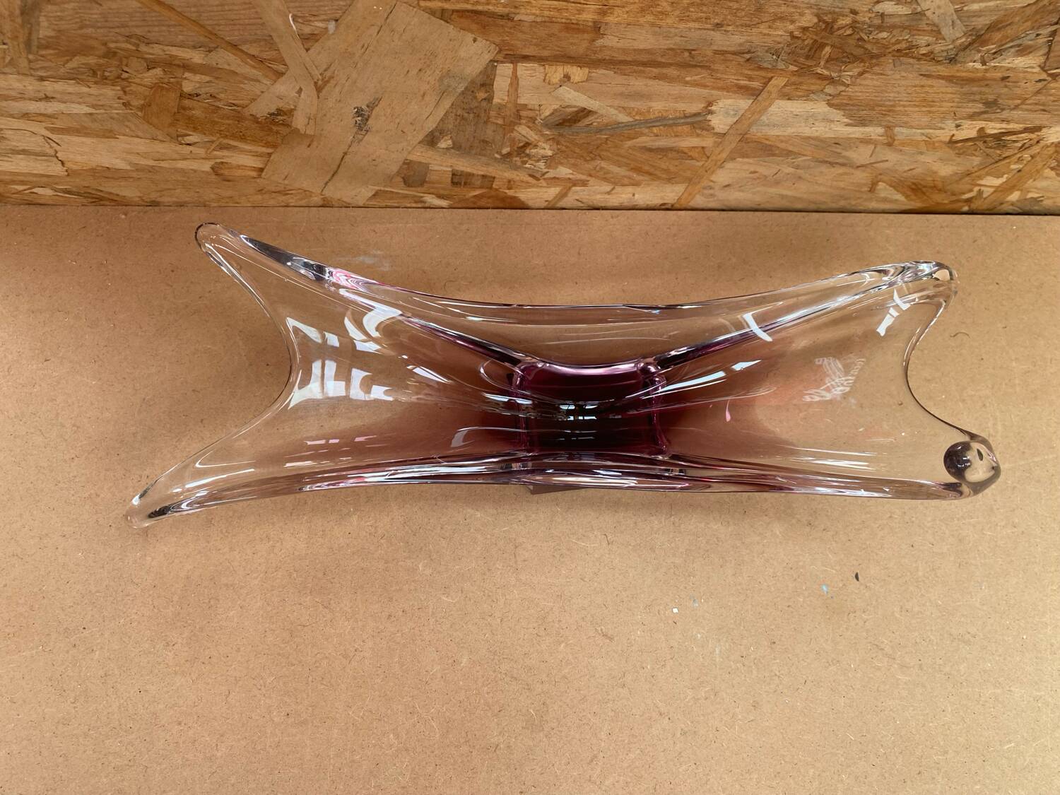 Old Empty Pocket Crystal Cup Purple & Transparent Vintage #B086