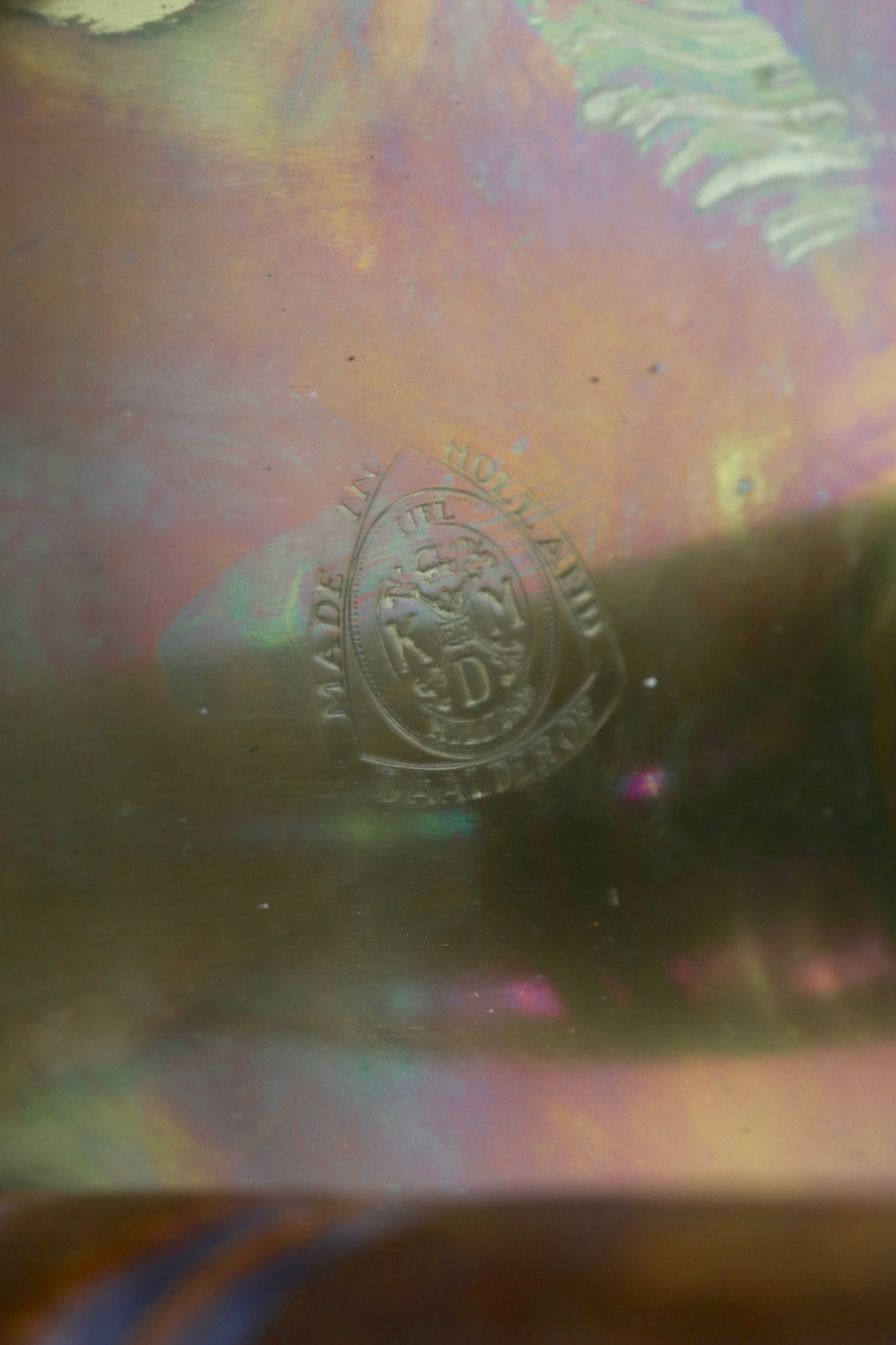 KMD Daalderop Brass and Oak Side Table 1930s