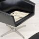 Années 60, design scandinave, chaise pivotante, état d'origine, cuir artificiel, base en aluminium moulé
