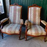 Paire de fauteuils voltaire Napoleon lll en acajou du XlX ème siecle ref je