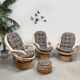 Vintage bamboo rocking lounge swivel tilt chairs Axel Enthoven