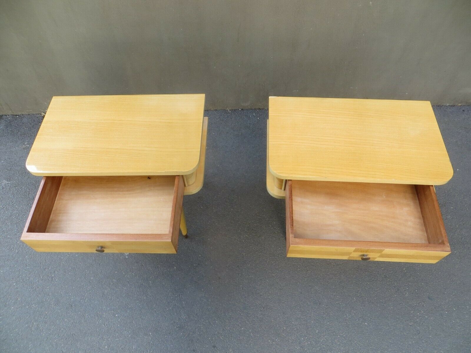 Pair of art deco bedside tables
