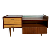Vintage bicolour enfilade – Glass top – Retro chic design