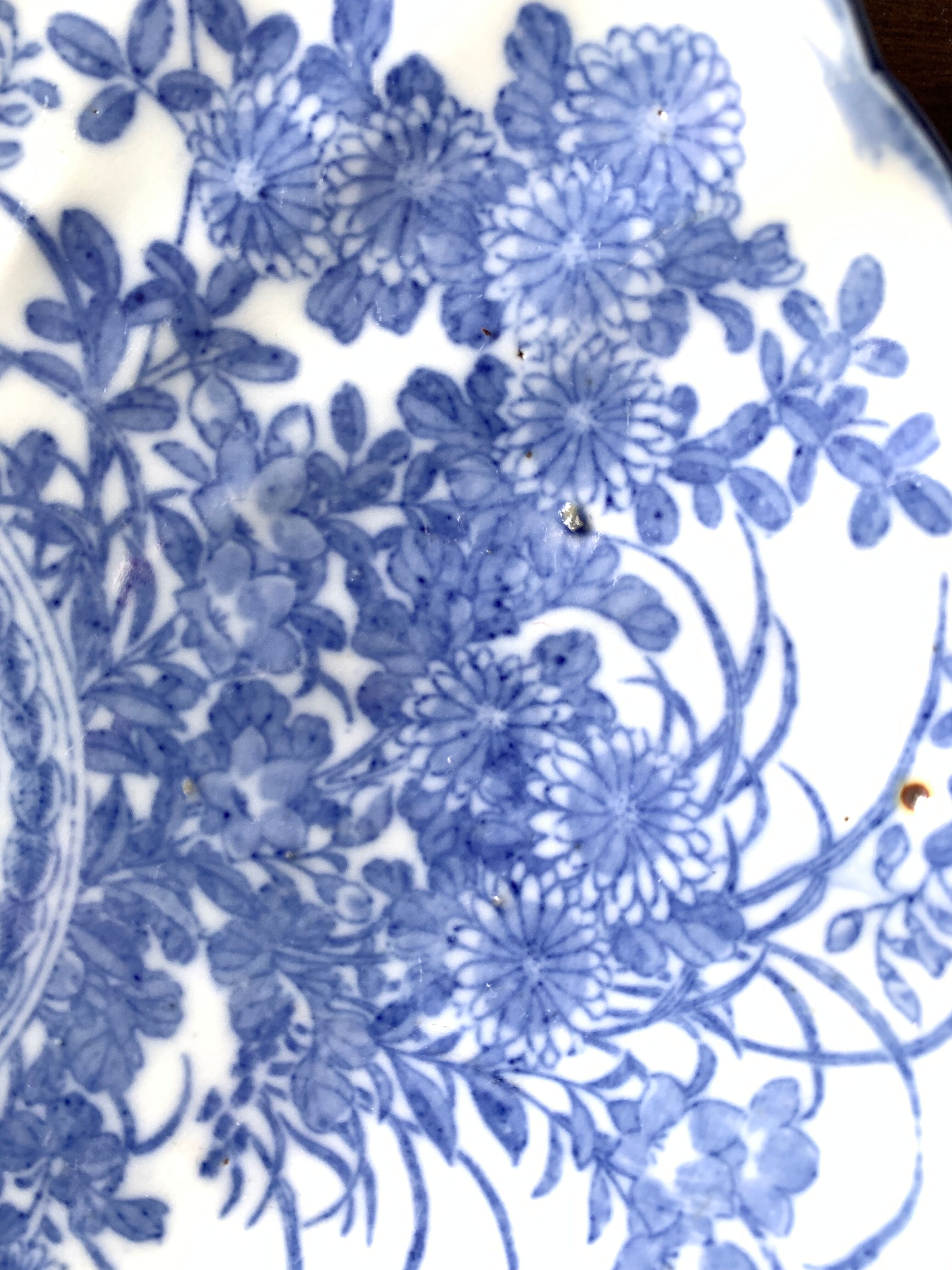 Chinese porcelain plate inspired by the blue family, late nineteenth early twentieth century