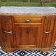 Art Deco sideboard in light walnut, grey/white marble