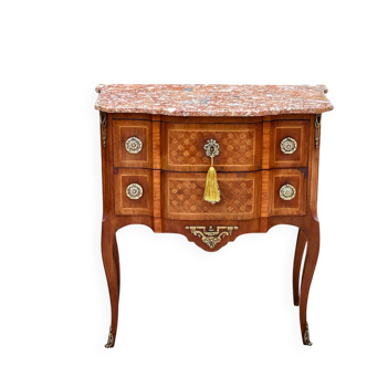 Small jump cabinet in precious wood marquetry.