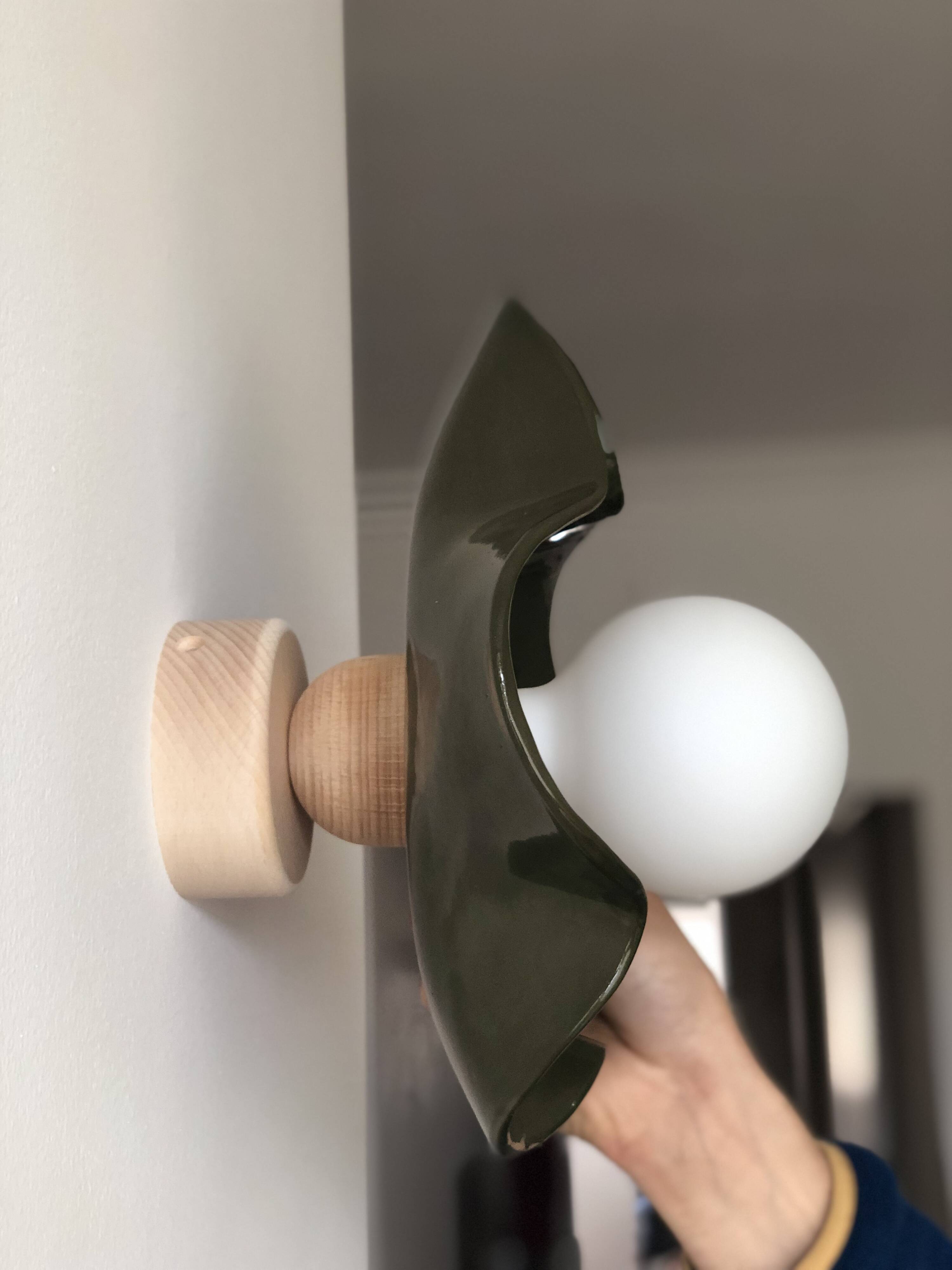Jelly Ceramic Wall Light - Coconut Square - Olive
