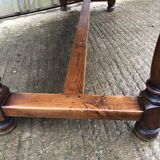 Farmhouse table with cat bar in solid oak with 1 drawer