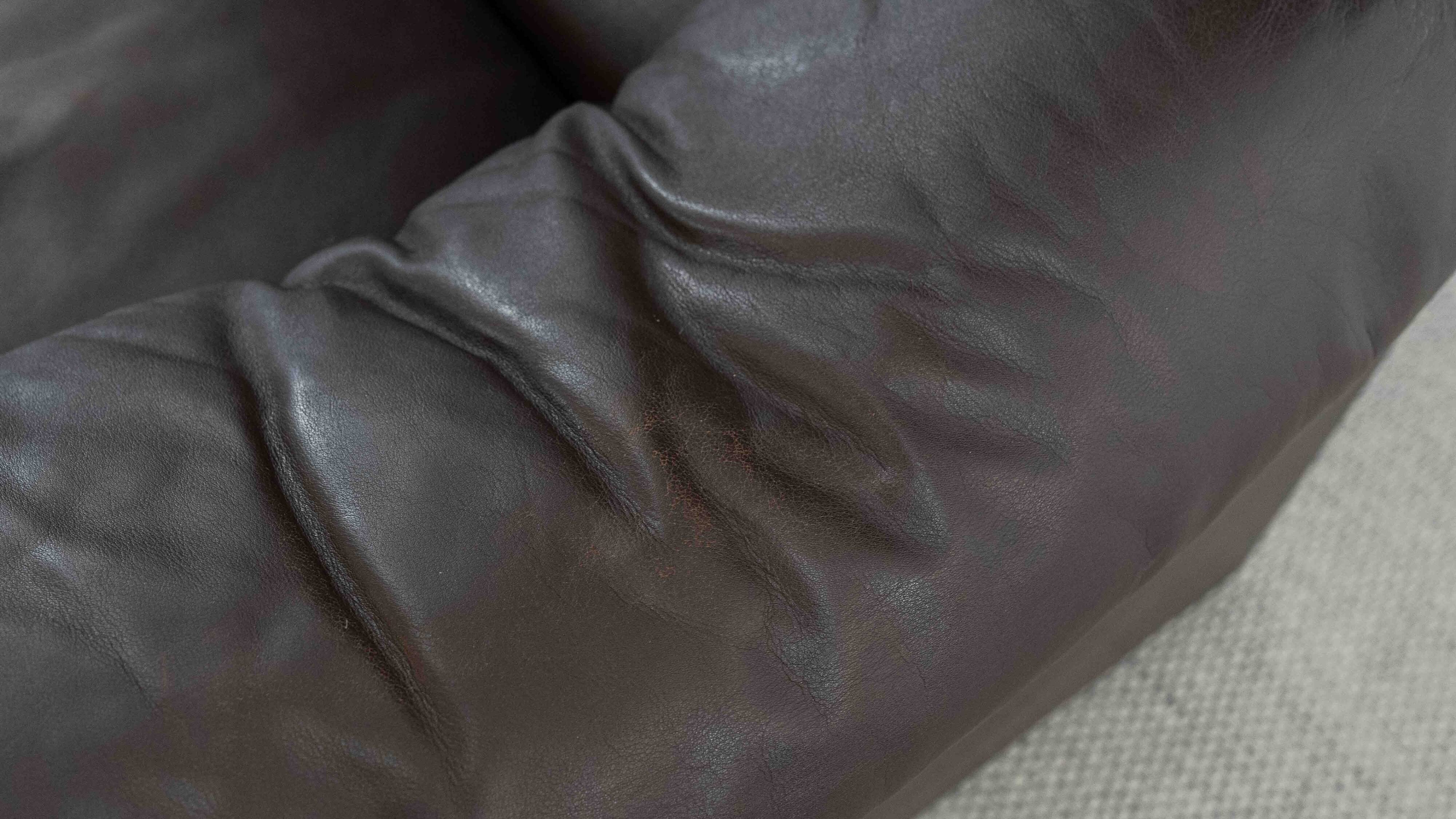 Brown leather 2-seater sofa Cassina Maralunga by Vico Magistretti