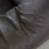 Brown leather 2-seater sofa Cassina Maralunga by Vico Magistretti