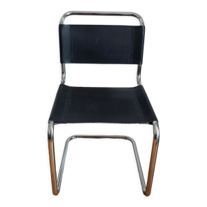 Fauteuil skai et métal vintage