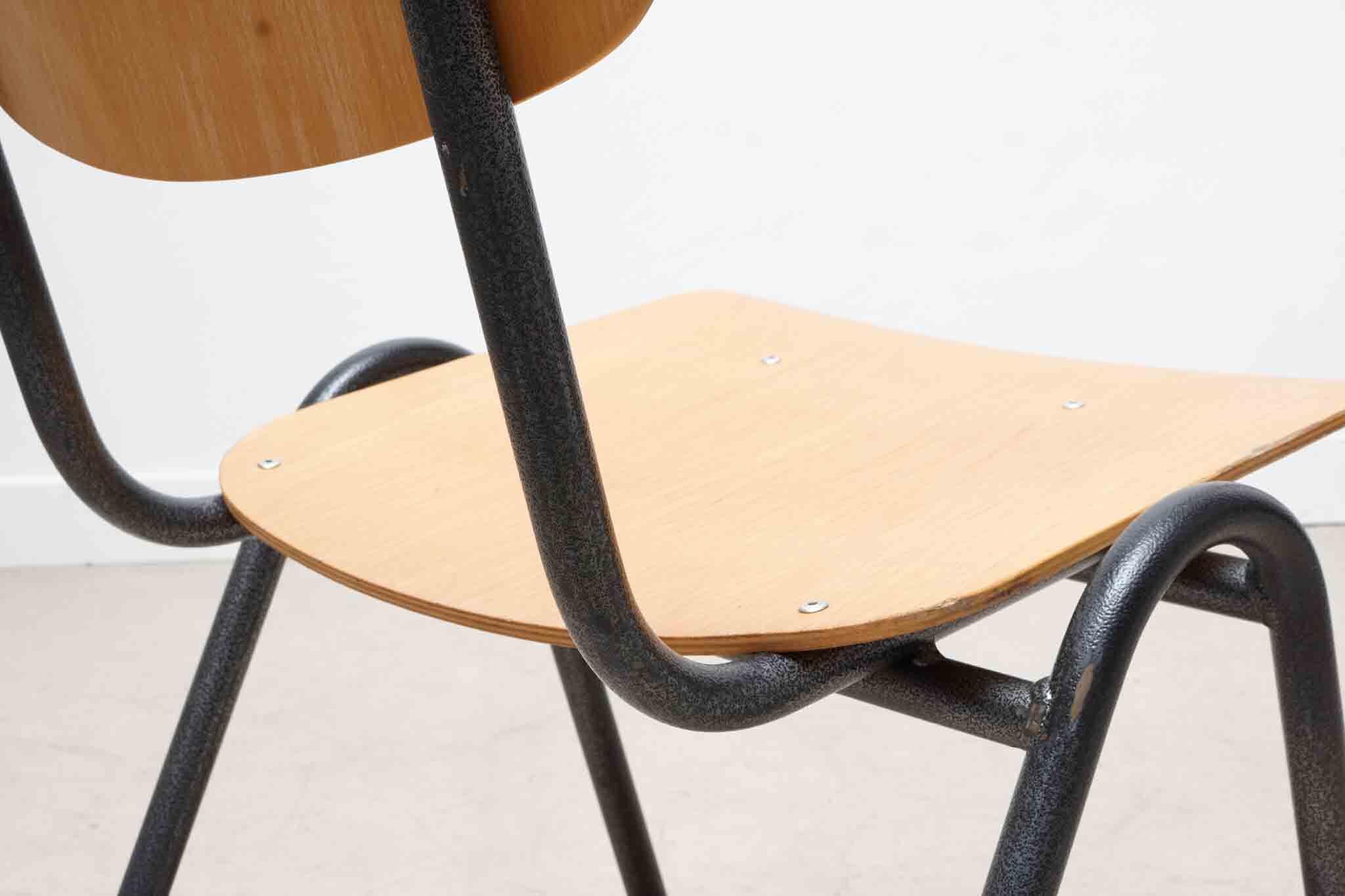 Vintage stackable chair eromes F4 beech anthracite