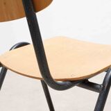 Vintage stackable chair eromes F4 beech anthracite