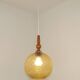French Vintage Retro Ceiling Light (1960s/70s) Amber Bubble Glass Shade 5115