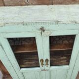 Ancienne armoire vitrée Art déco en teck birman