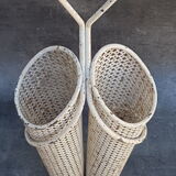 White metal double umbrella holder, Mathieu Mategot - 50s