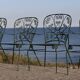 Set of 4 wrought iron garden chairs, France, 20th century